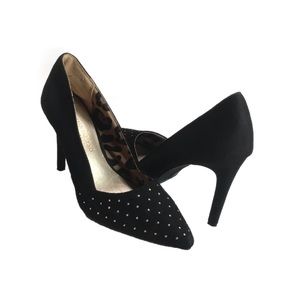 Christian Siriano Black Heels with Gold Studs